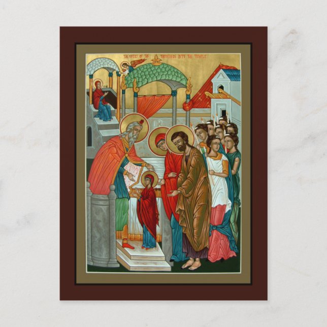 Präsentation der Theotokos-Gebetskarte Postkarte (Vorderseite)