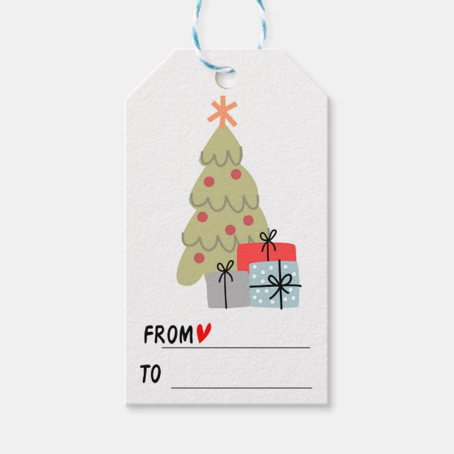 Präsentationen unter dem Baum Geschenkanhänger (Vorderseite)