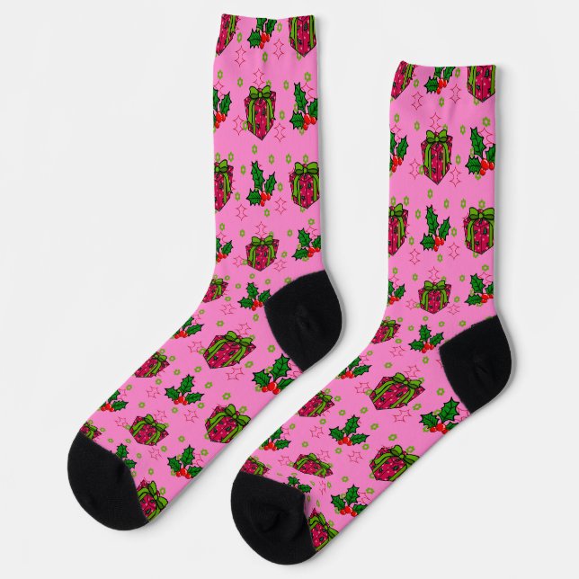 Präsentiert und Holly_pink Socken (Linkes Detail)