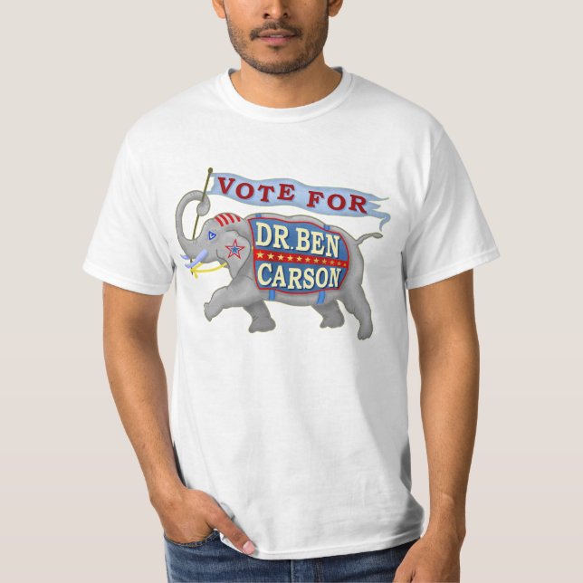 Präsident 2016 Dr.-Ben Carson Republican Elephant T-Shirt (Vorderseite)