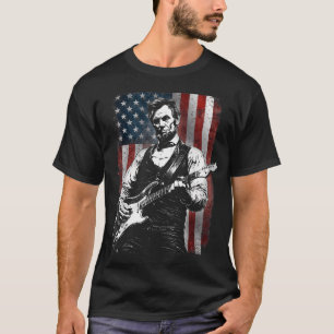 Präsident Abraham Lincoln Abe spielt Gitarre T-Shirt
