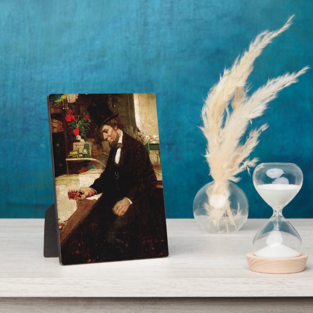 Präsident Abraham Lincoln mit Rose und Hut Fotoplatte (Seite)