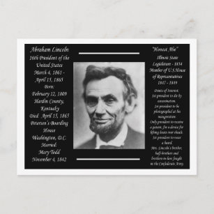 Präsident Abraham Lincoln Postkarte