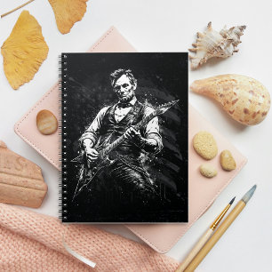 Präsident Abraham Lincoln spielt Gitarre Notizblock