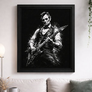 Präsident Abraham Lincoln spielt Gitarre Poster