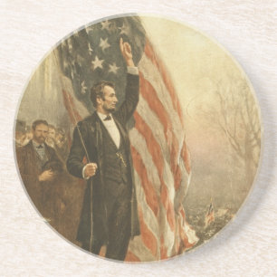 Präsident Abraham Lincoln unter der amerikanische Sandstein Untersetzer