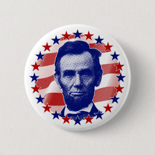Präsident Abraham Lincoln US Flagge Button