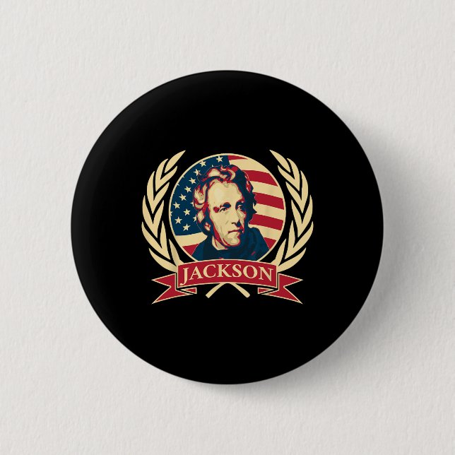 Präsident Andrew Jackson Amerikanischer Konservati Button (Vorderseite)