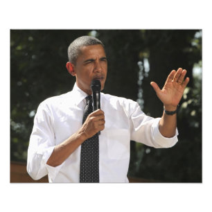 Präsident Barack beantwortet Fragen zu Fotodruck