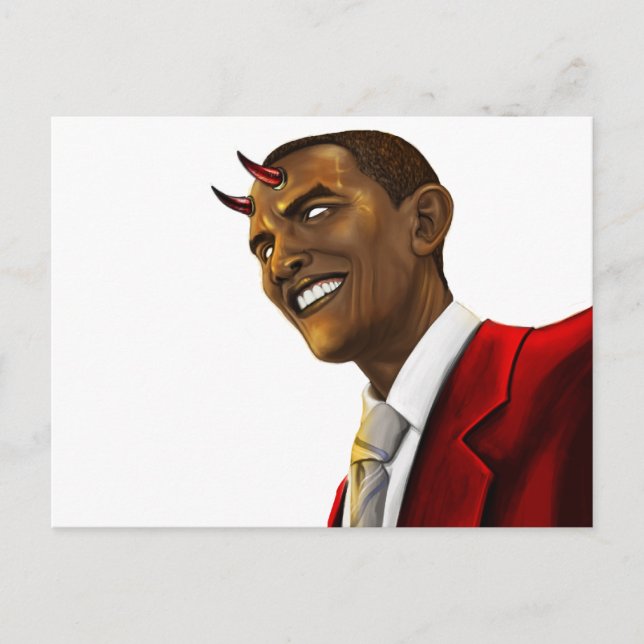 Präsident Barack Obama als Teufelskreis Postkarte (Vorderseite)