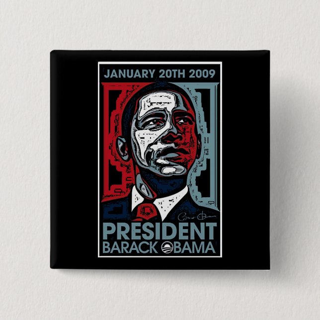 Präsident Barack Obama am 20. Januar 2009 Button (Vorderseite)