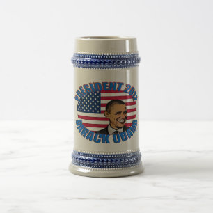 PRÄSIDENT BARACK OBAMA BIERGLAS