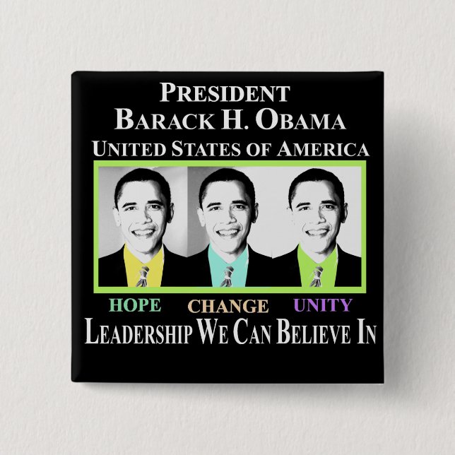 PRÄSIDENT BARACK OBAMA BUTTON (Vorderseite)