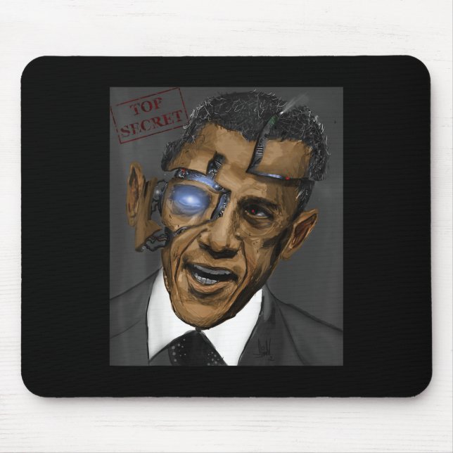 Präsident Barack Obama Evil Cool Robot Mousepad (Vorne)