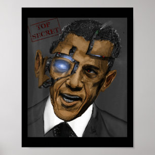 Präsident Barack Obama Evil Cool Robot Poster
