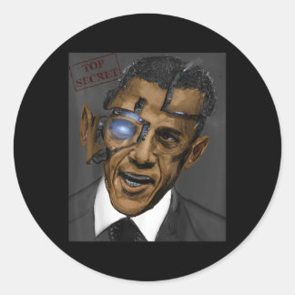 Präsident Barack Obama Evil Cool Robot Runder Aufkleber