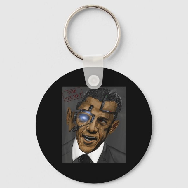 Präsident Barack Obama Evil Cool Robot Schlüsselanhänger (Vorderseite)