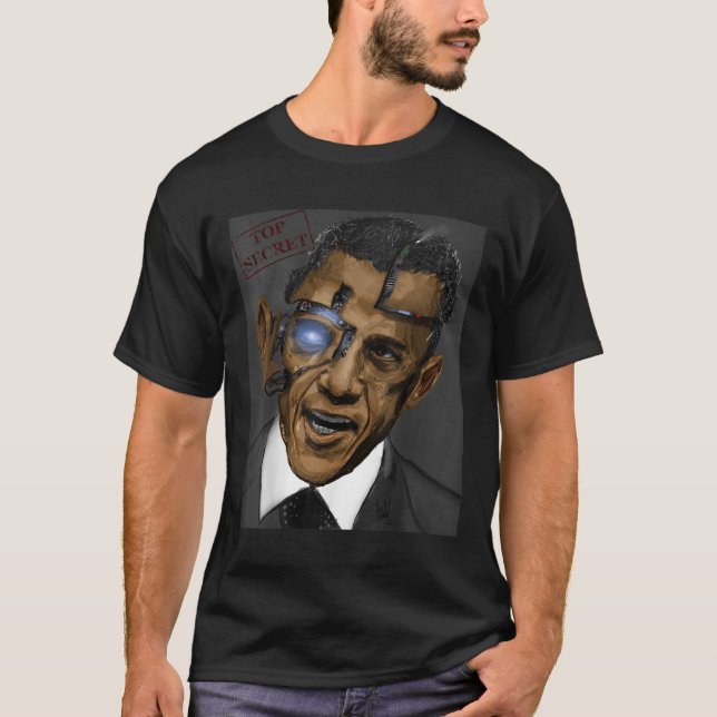 Präsident Barack Obama Evil Cool Robot T-Shirt (Vorderseite)