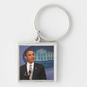 Präsident Barack Obama gibt eine Ankündigung bekan Schlüsselanhänger