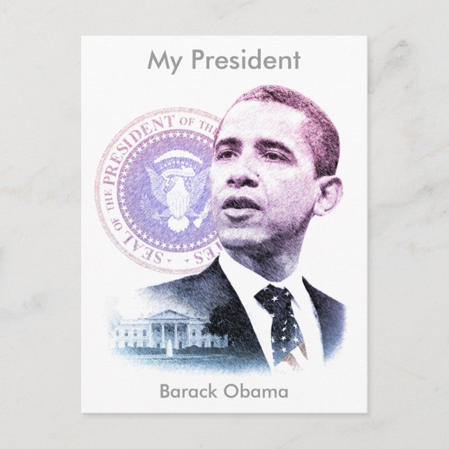 Präsident Barack Obama Portrait Postkarte (Vorderseite)