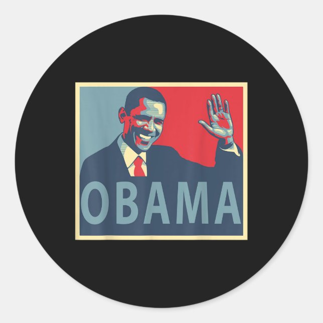 Präsident Barack Obama Runder Aufkleber (Vorderseite)