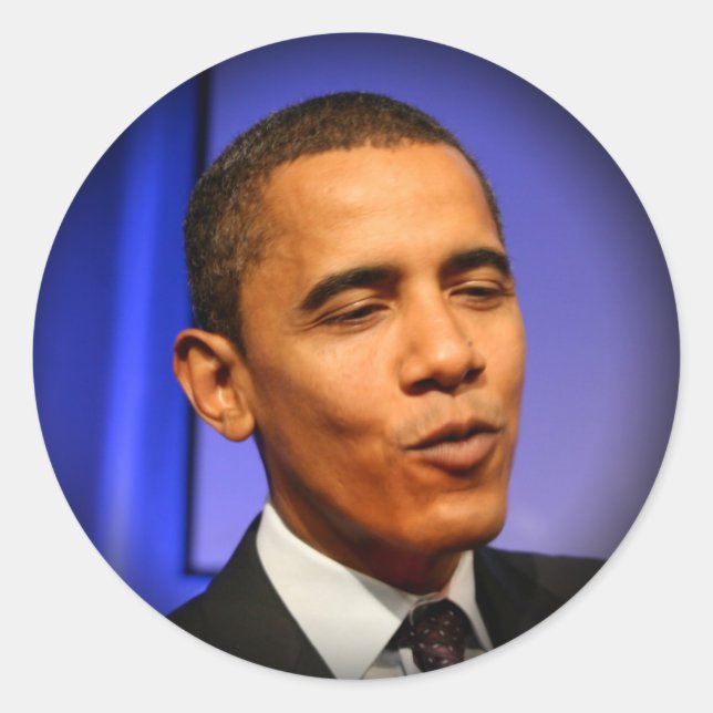 Präsident Barack Obama Runder Aufkleber (Vorderseite)