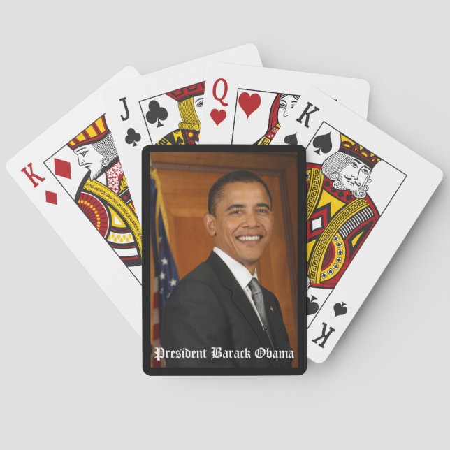 Präsident Barack Obama spielt Karten Spielkarten (Rückseite)