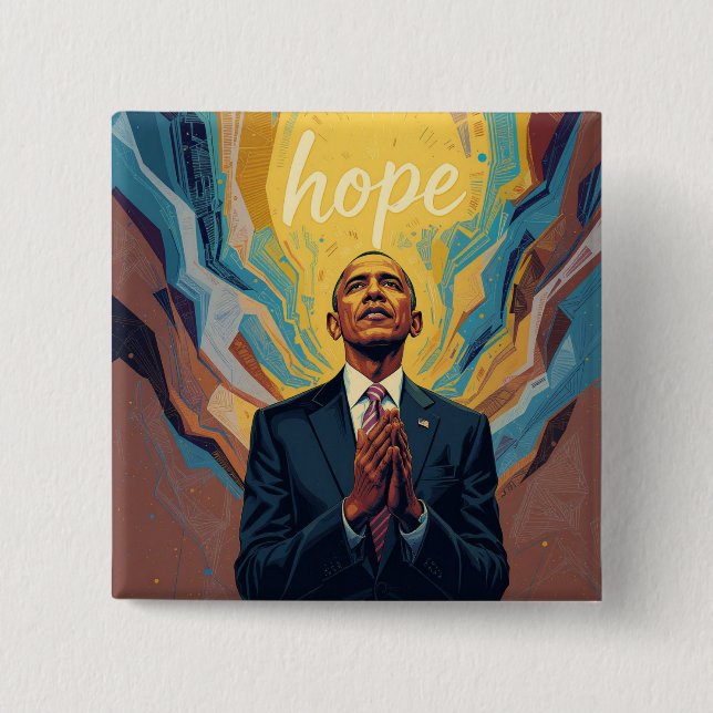 Präsident Barack Obama und die Botschaft der Hoffn Button (Vorderseite)