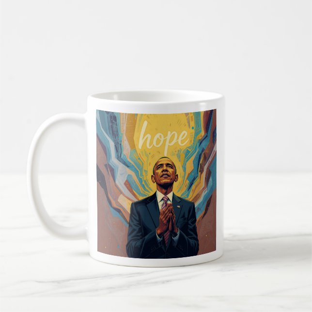 Präsident Barack Obama und die Botschaft der Hoffn Kaffeetasse (Links)