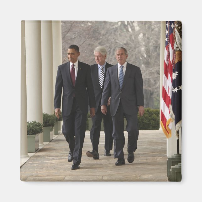Präsident Barack Obama und ehemalige Präsidenten Magnet (Vorne)