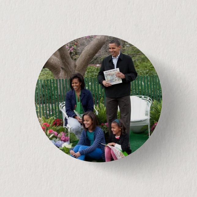 Präsident Barack Obama und Familie Button (Vorderseite)