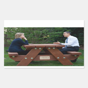 Präsident Barack Obama und Hillary Clinton Rechteckiger Aufkleber