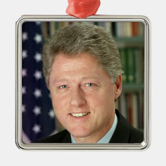 Präsident Bill Clinton Foto Ornament Aus Metall (Vorne)