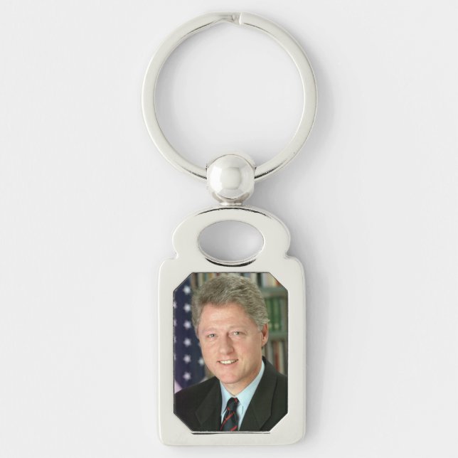 Präsident Bill Clinton Foto Schlüsselanhänger (Vorderseite)