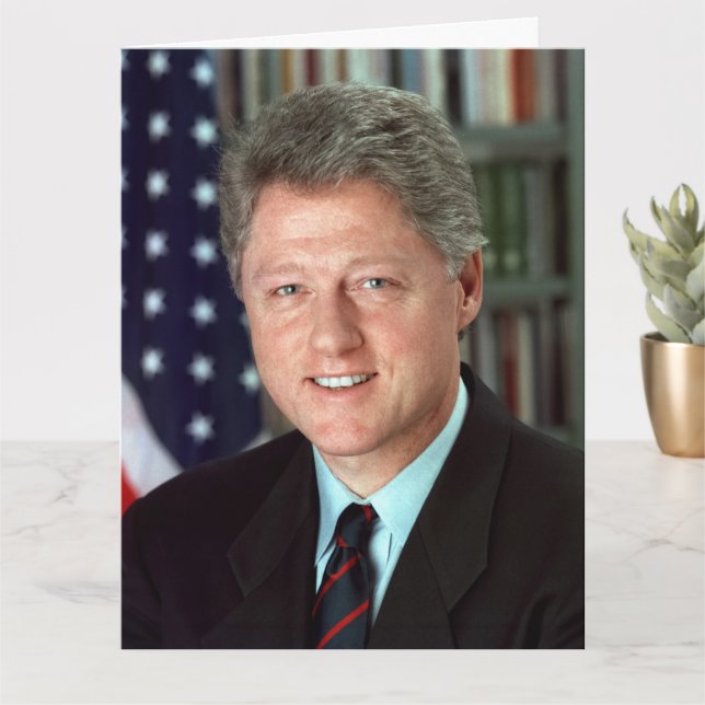 Präsident Bill Clinton Offical Portrait Birthday Karte (Kleine Pflanze)