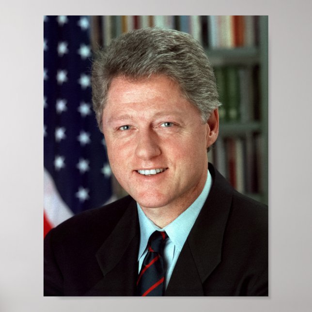 Präsident Bill Clinton Offiziell Portrait 8 x 10 Poster (Vorne)