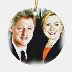 Präsident Bill Clinton und Präsidentin Hillary Cli Keramik Ornament