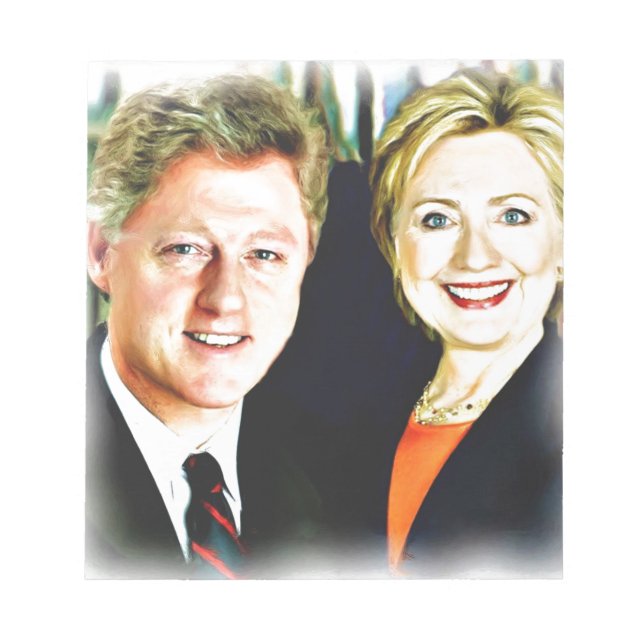 Präsident Bill Clinton und Präsidentin Hillary Cli Notizblock (Vorderseite)