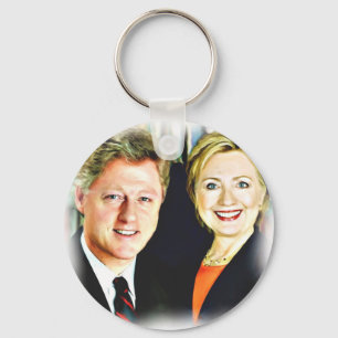Präsident Bill Clinton und Präsidentin Hillary Cli Schlüsselanhänger