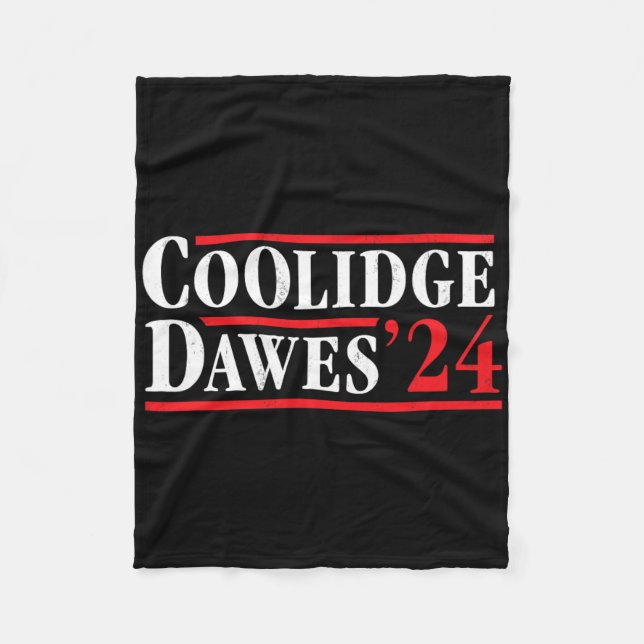 Präsident Calvin Coolidge 1924 - Retro 4. Juli Fleecedecke (Vorderseite)
