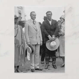 Präsident Coolidge und Tom Mix Postkarte