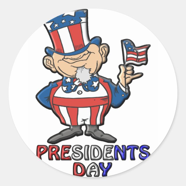 Präsident Day Runder Aufkleber (Vorderseite)