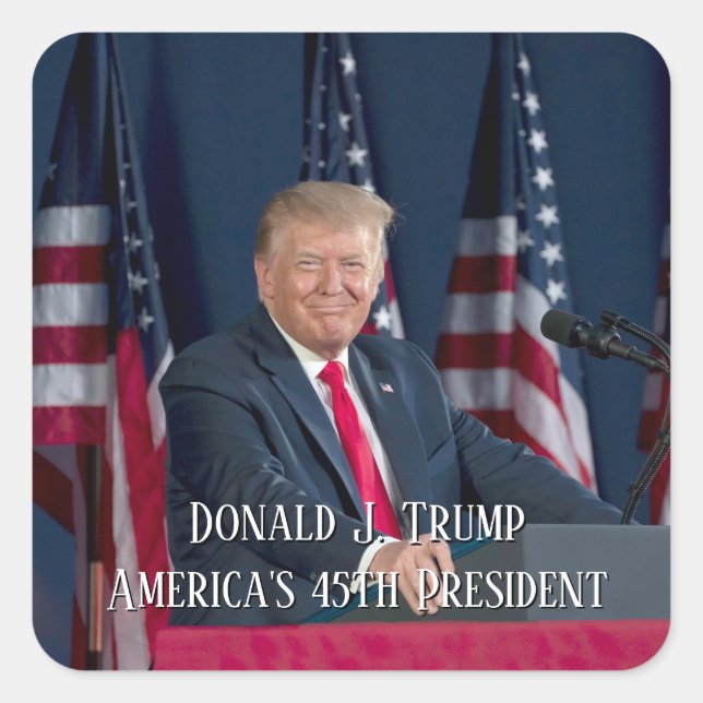 Präsident Donald J. Trump Berushmore Rede Quadratischer Aufkleber (Vorderseite)