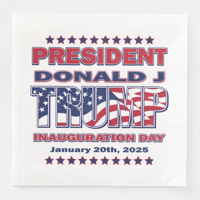 Präsident Donald J Trump Einweihung 2025 Serviette (Vorderseite)