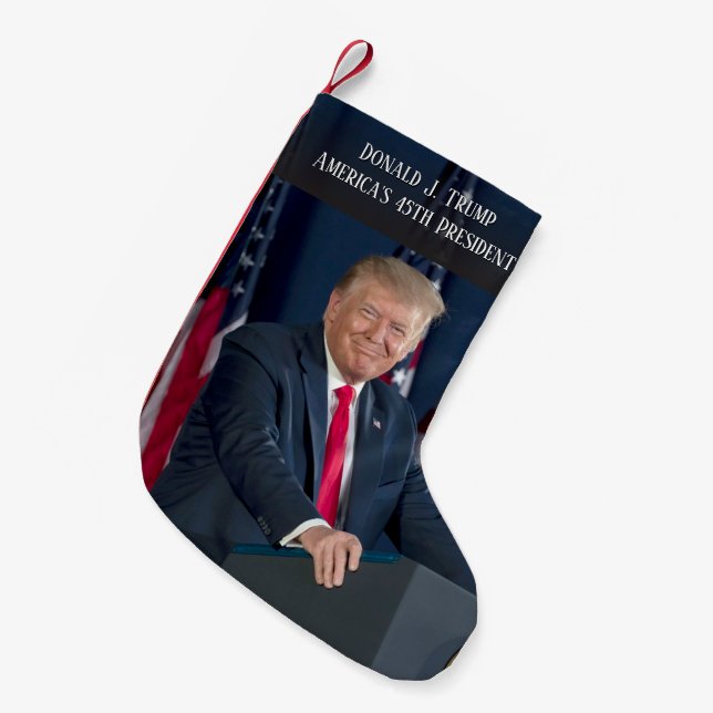Präsident Donald J. Trump Foto Keepake Kleiner Weihnachtsstrumpf (Vorderansicht (hängend))