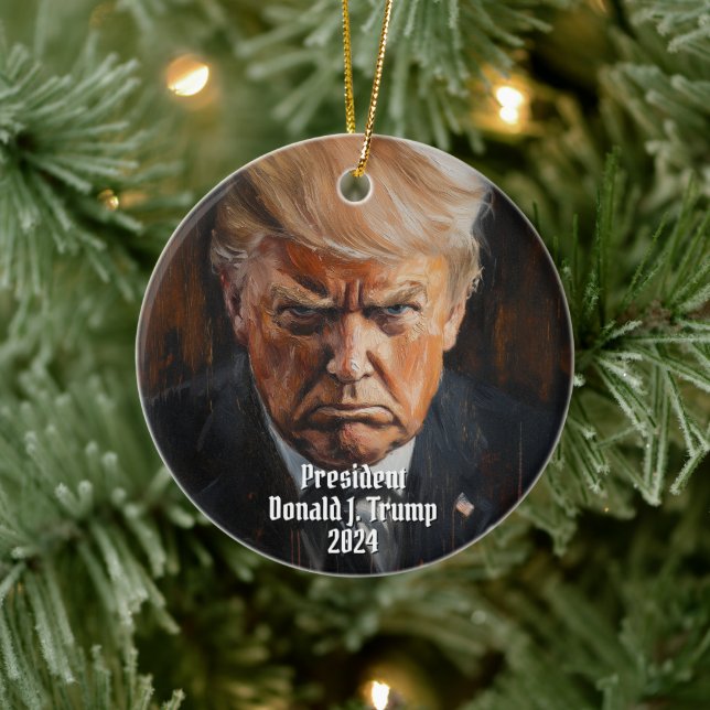 Präsident Donald J. Trump Tasse Shot Keepake 2024 Keramik Ornament (Baum)
