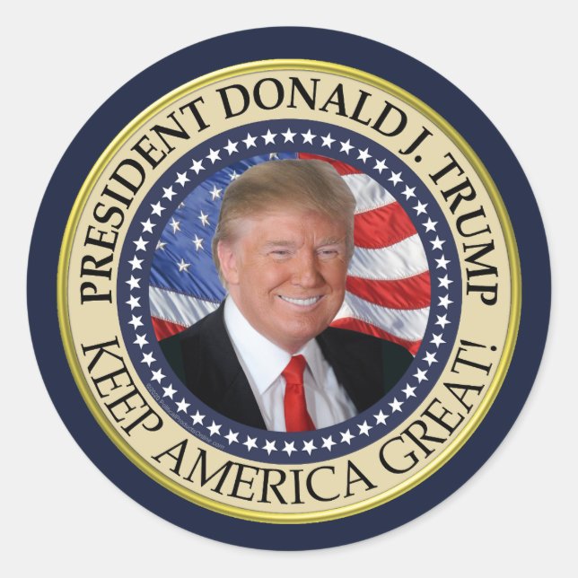 Präsident Donald Trump 2020 Behalte Amerika groß Runder Aufkleber (Vorderseite)