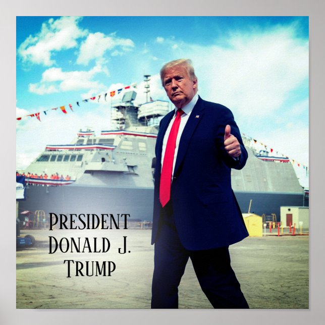 Präsident Donald Trump 2020 stockt das Marineschif Poster (Vorne)