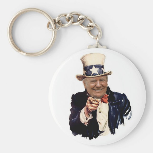 Präsident Donald Trump 2020 Wahlen Uncle Sam Schlüsselanhänger (Vorne)