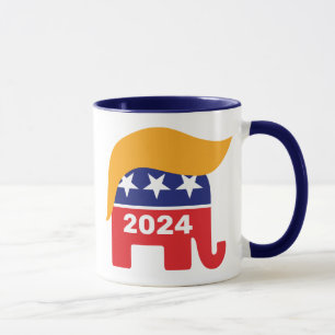 Präsident Donald Trump 2024 GOP Elefantenhaar Tasse